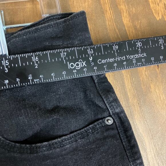 Levis 505 Womens Jeans Black Denim High Rise Straight Leg Stretch 14 - Picture 6 of 11